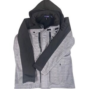 CB Sports Jacket Men's S Hooded Full Zip Fleece Lined Softshell Outdoors